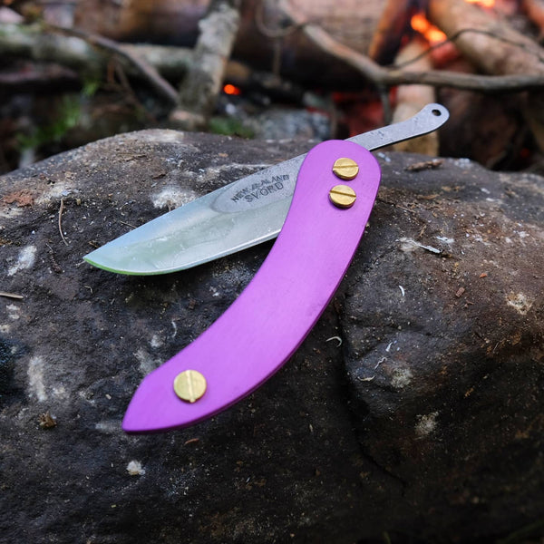 The Slim Metal Peasant Knife 3"  -   Purple Aluminum Scales